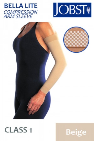 JOBST Bella Lite Class 1 (15 - 20mmHg) Beige Compression  Arm Sleeve with Dotted Silicone Band